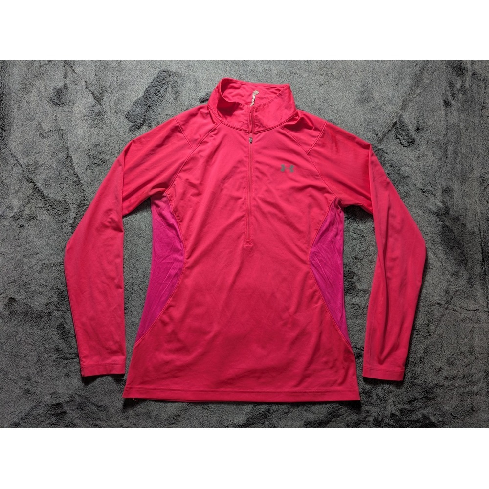 Under Armour Long Sleeve 1/2 Zip Top Women's Size Medium Pink